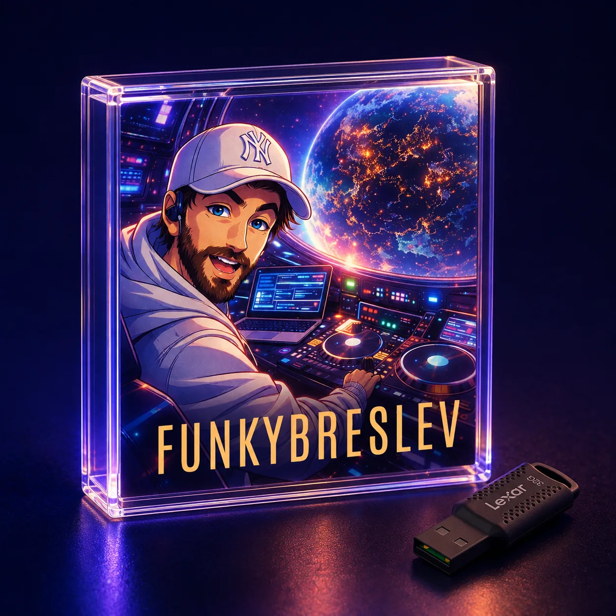 Boîte collector transparente FunkyBreslev et clé USB
